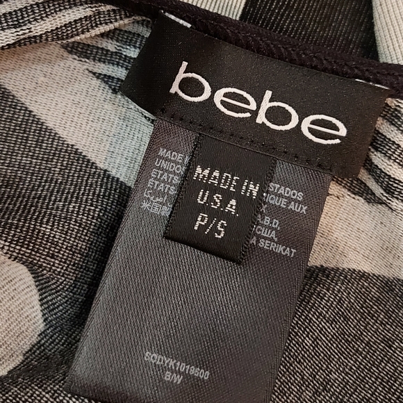 Bebe Black & White Mini Bodycon Dress size S - Picture 4 of 6